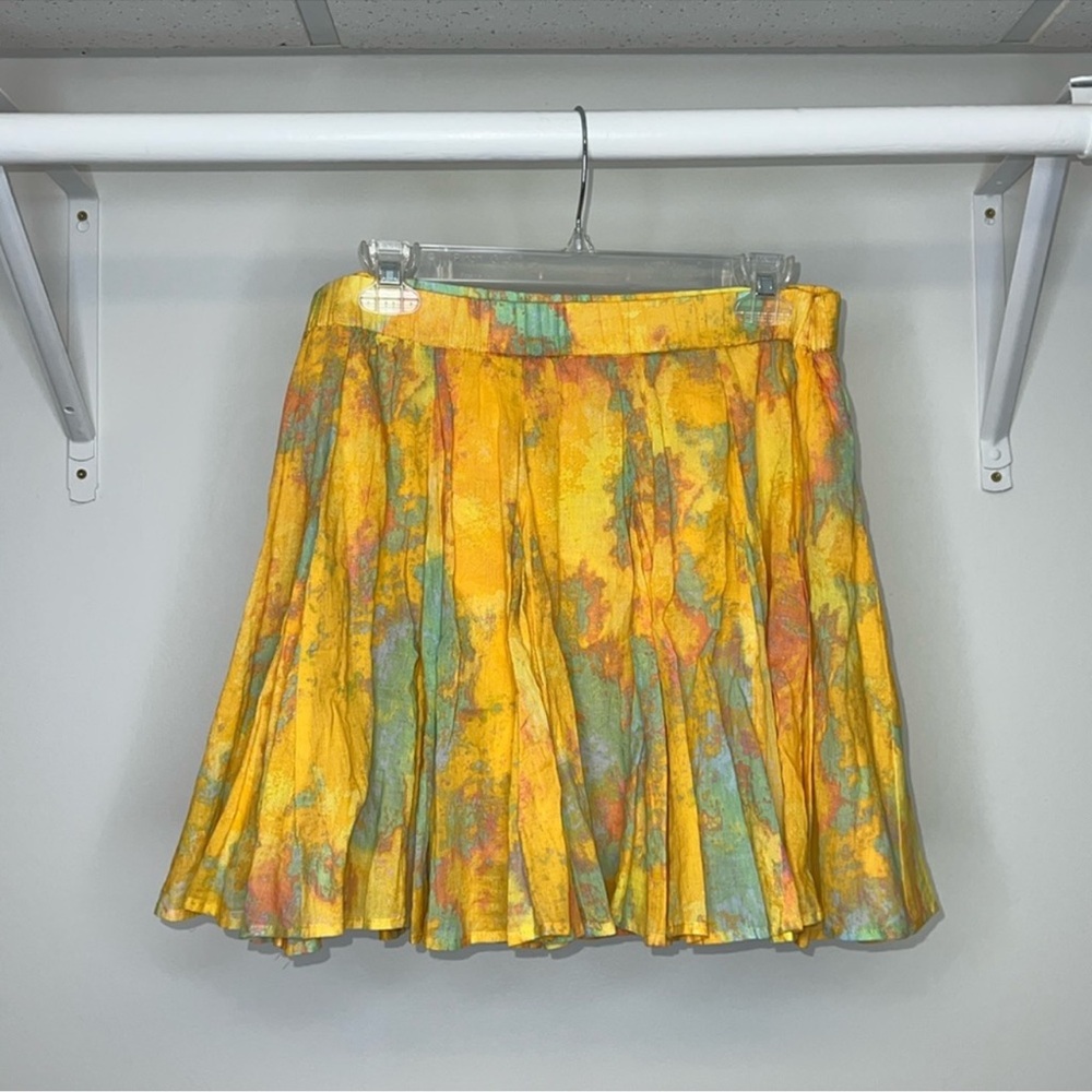 Free People Yellow Cotton Flowy Skirt- M